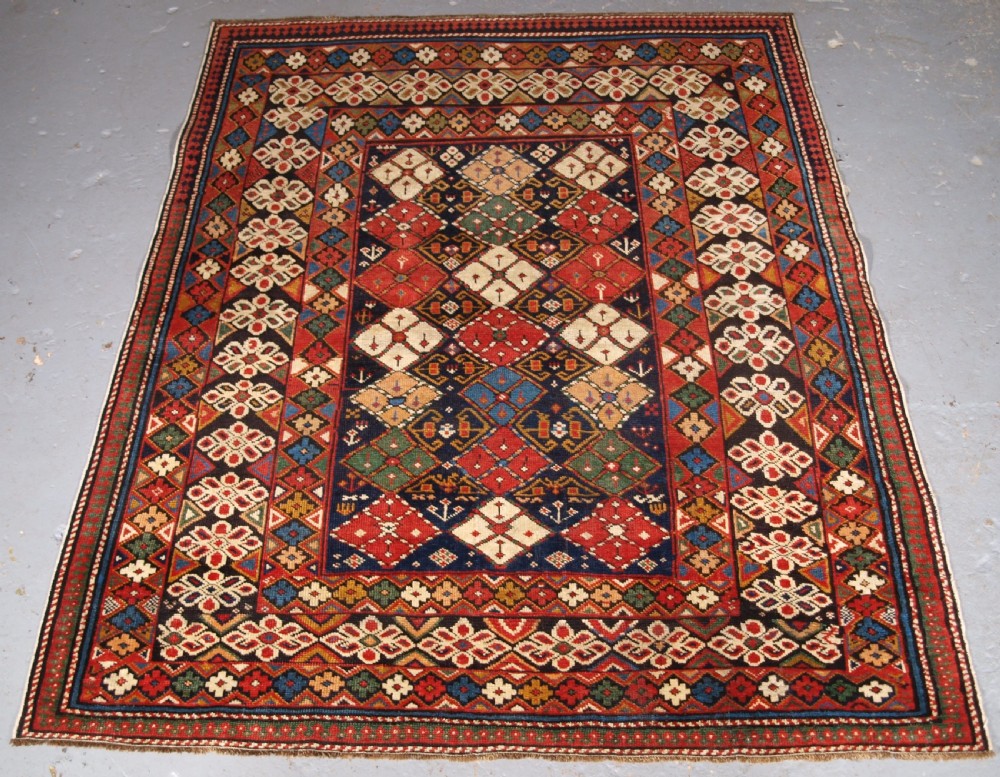 antique caucasian rug kuba region scarce chichi design circa 1890