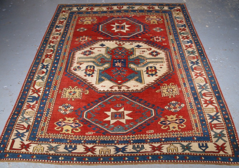 antique caucasian lori pambak kazak rug outstanding colour circa 1880