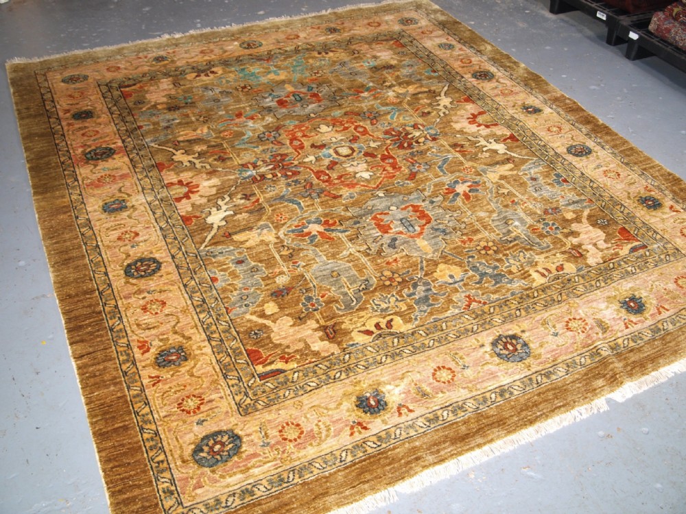 hand knotted afghan rug with classic 19th century design