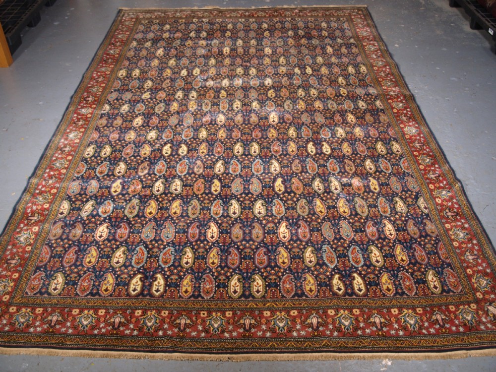 old turkish hereke carpet small boteh design excellent condition circa 1960