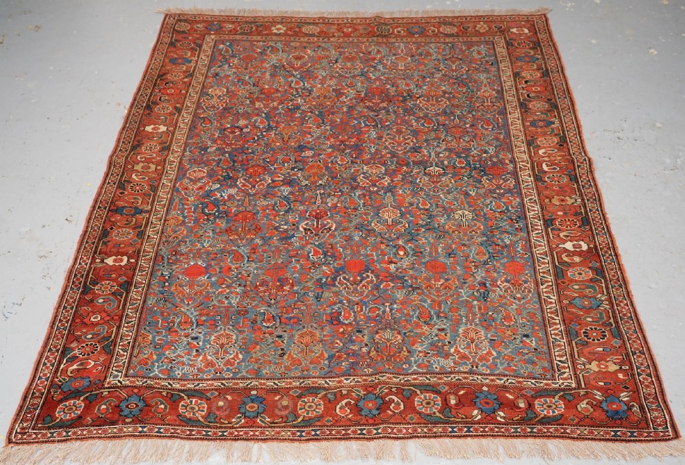 antique khamseh tribal rug very fine all over design circa 1900
