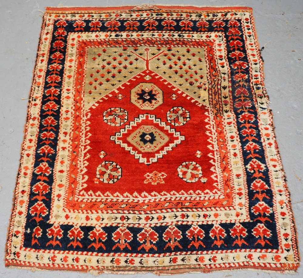 antique turkish bergama region village prayer rug circa 1880