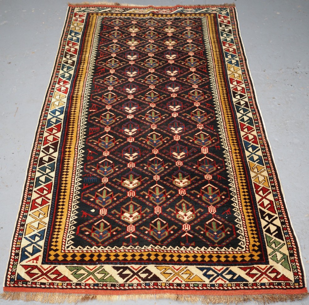 antique caucasian daghestan rug lattice design outstanding condition circa 1900
