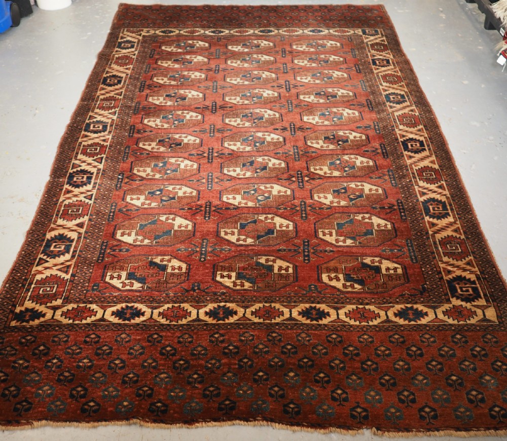antique yomut karadashli turkmen main carpet scarce c gul centres published 1st half 19th century