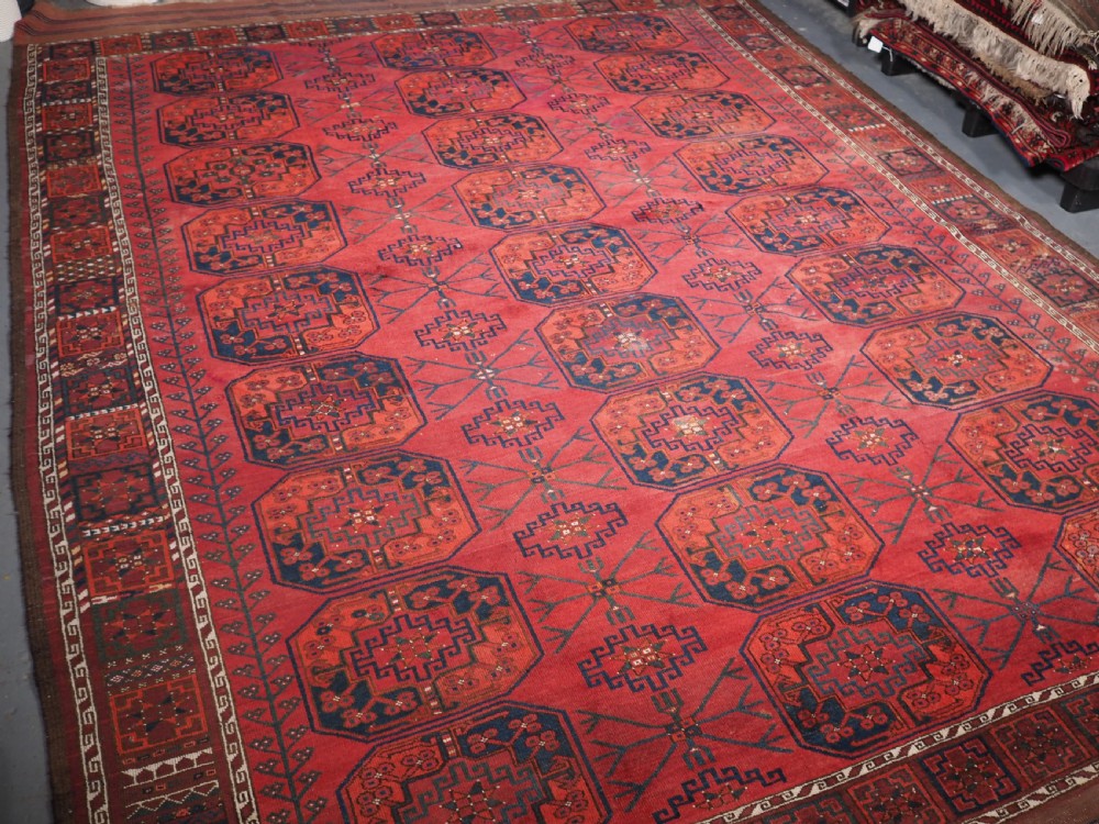 antique afghan ersari main carpet soft colour circa 1890