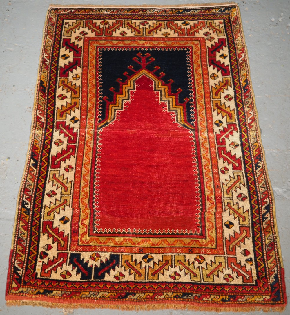 antique turkish konya region village prayer rug circa 190020