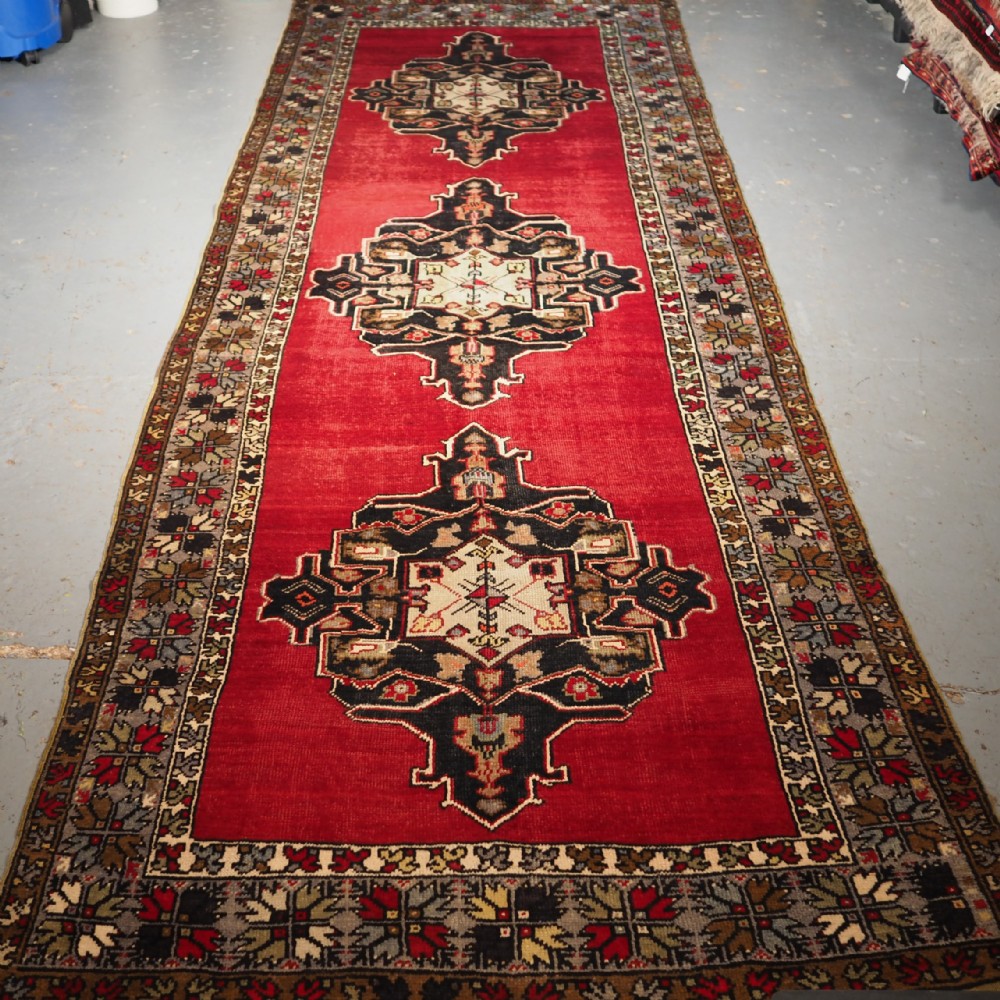 old turkish runner nigde region large size country house look circa 1920