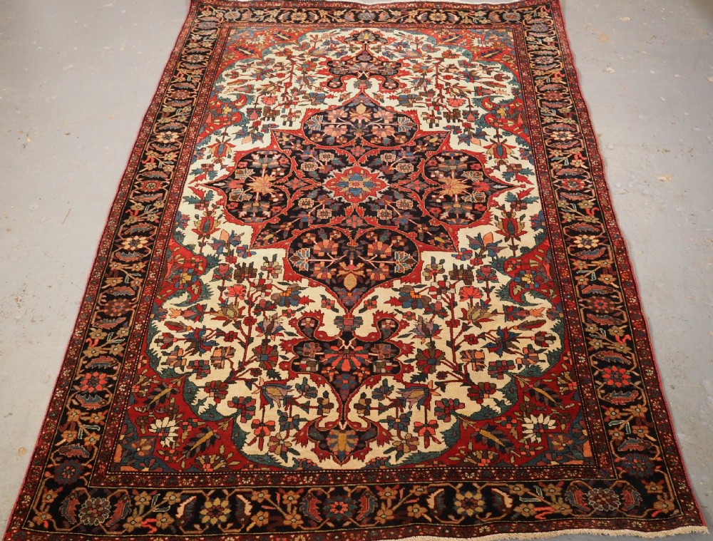 antique sarouk rug beautiful floral spray design circa 190020