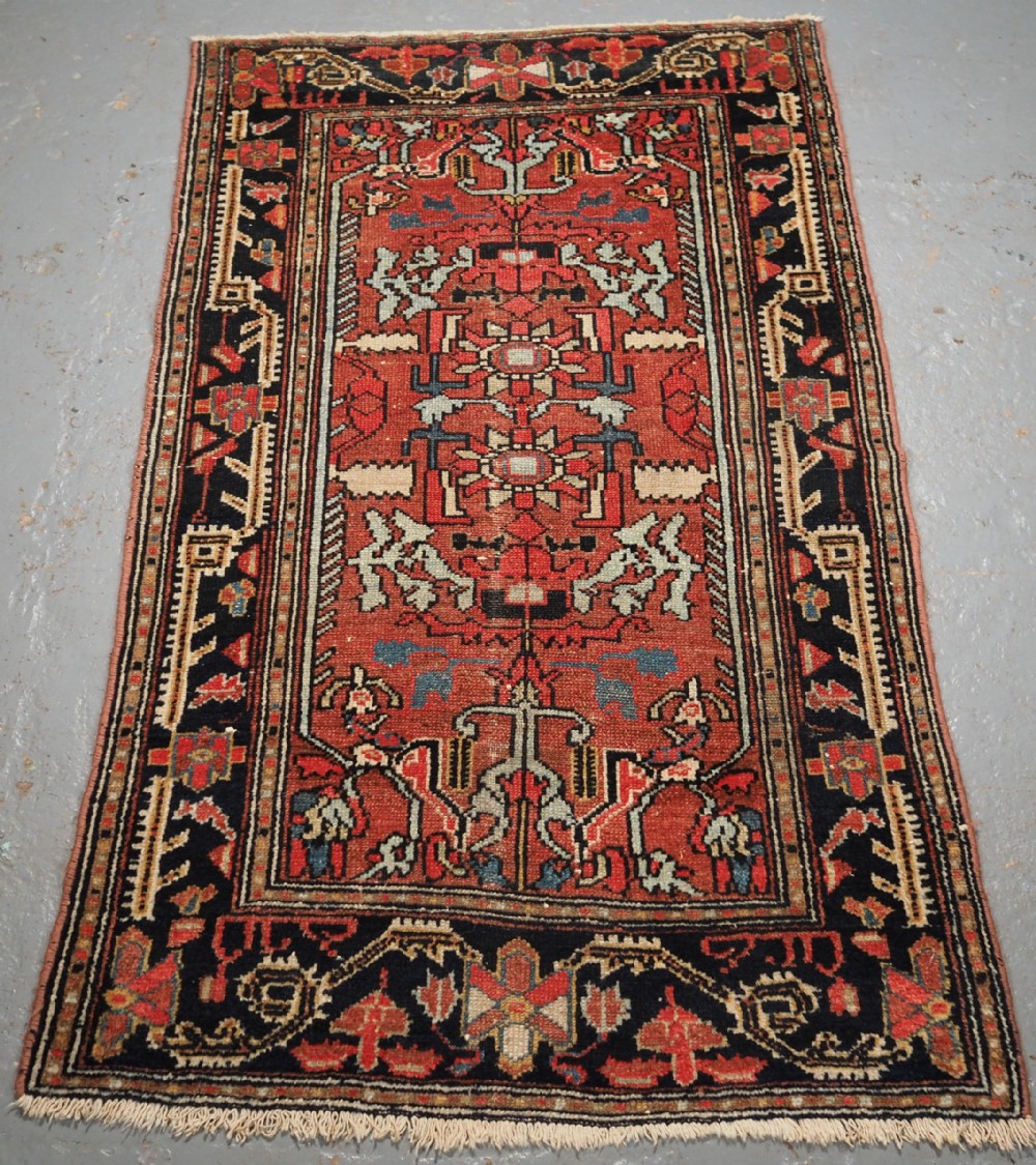 antique hamadan village rug of small size circa 190020