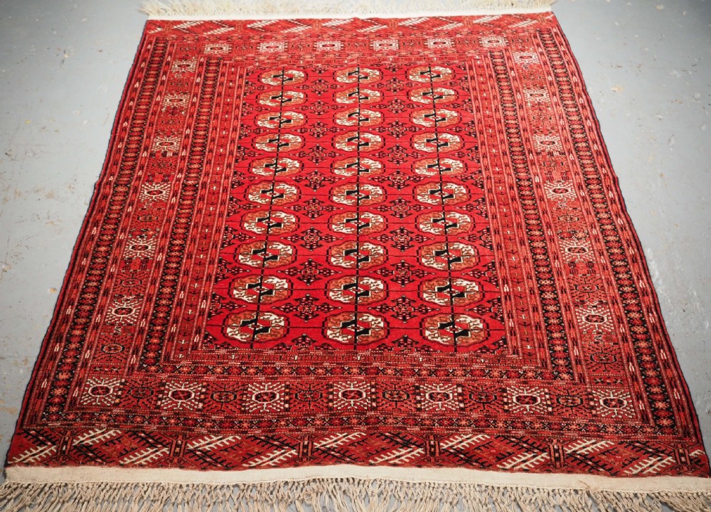 antique tekke turkmen rug square shape good colour circa 1900