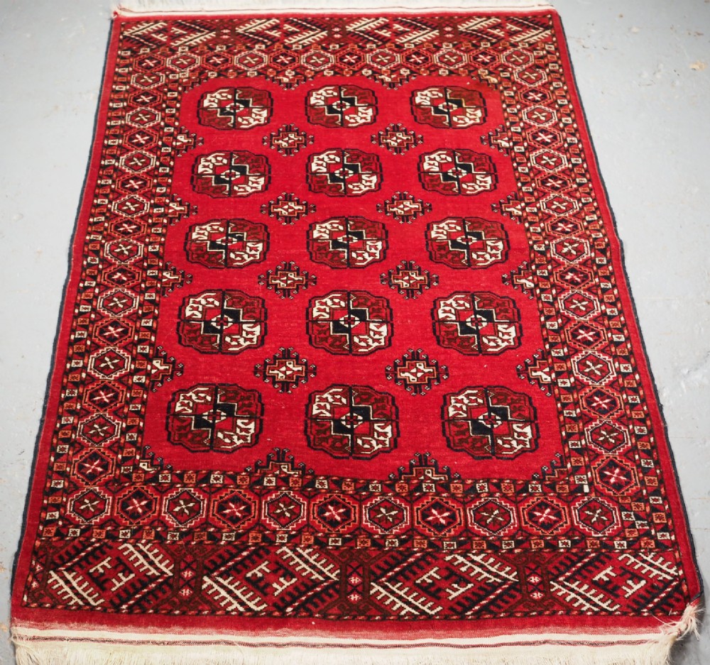 old afghan turkmen rug with tekke gul design circa 1920