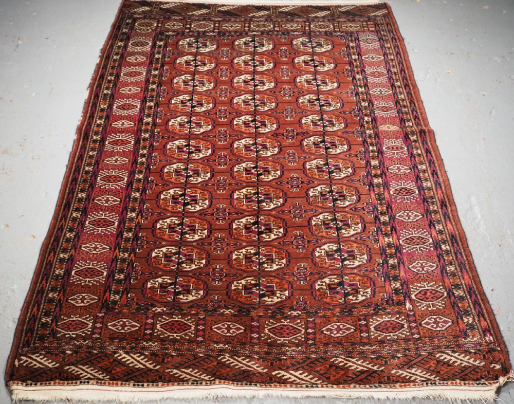 antique tekke turkmen rug soft velvet like wool circa 1900
