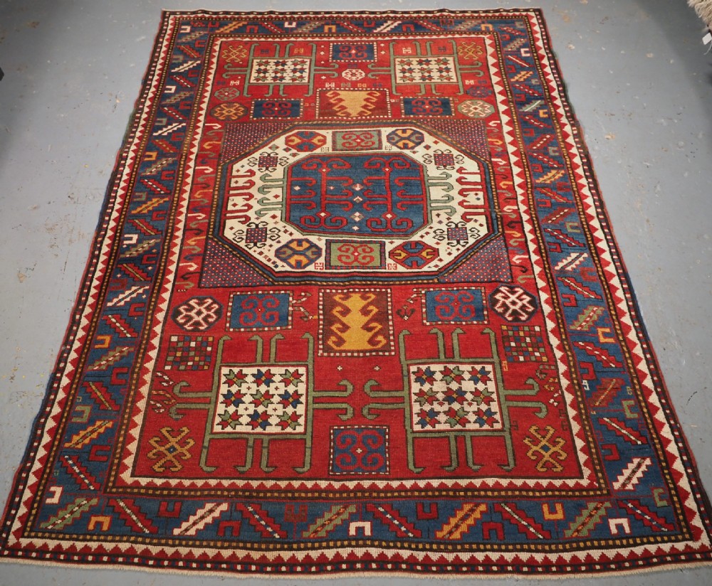 antique caucasian karachov kazak rug of classic design circa 1880