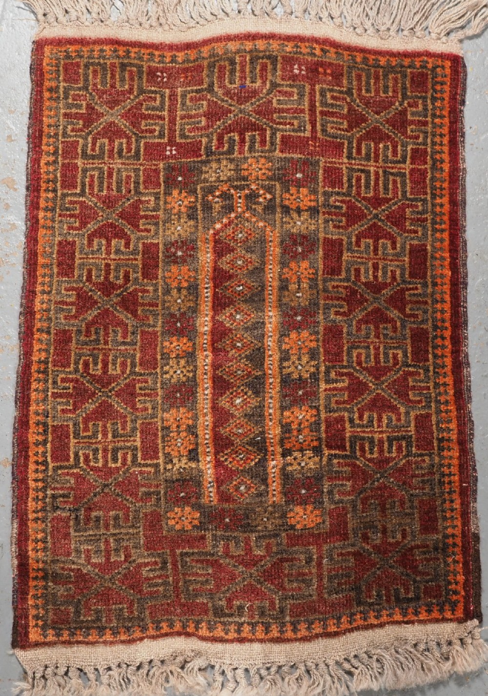 old afghan prayer rug very small size for a child circa 1920