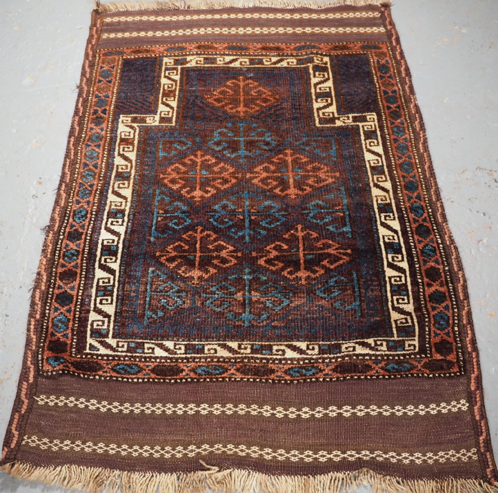 antique afghan village prayer rug superb colour circa 1920