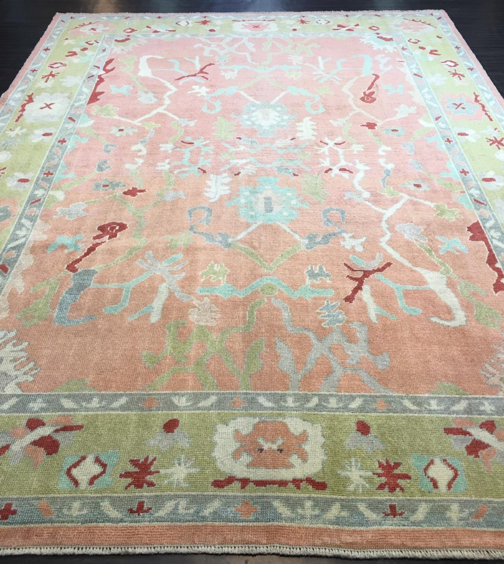 turkish oushak village carpet hand knotted in traditional design 375 x 285cm