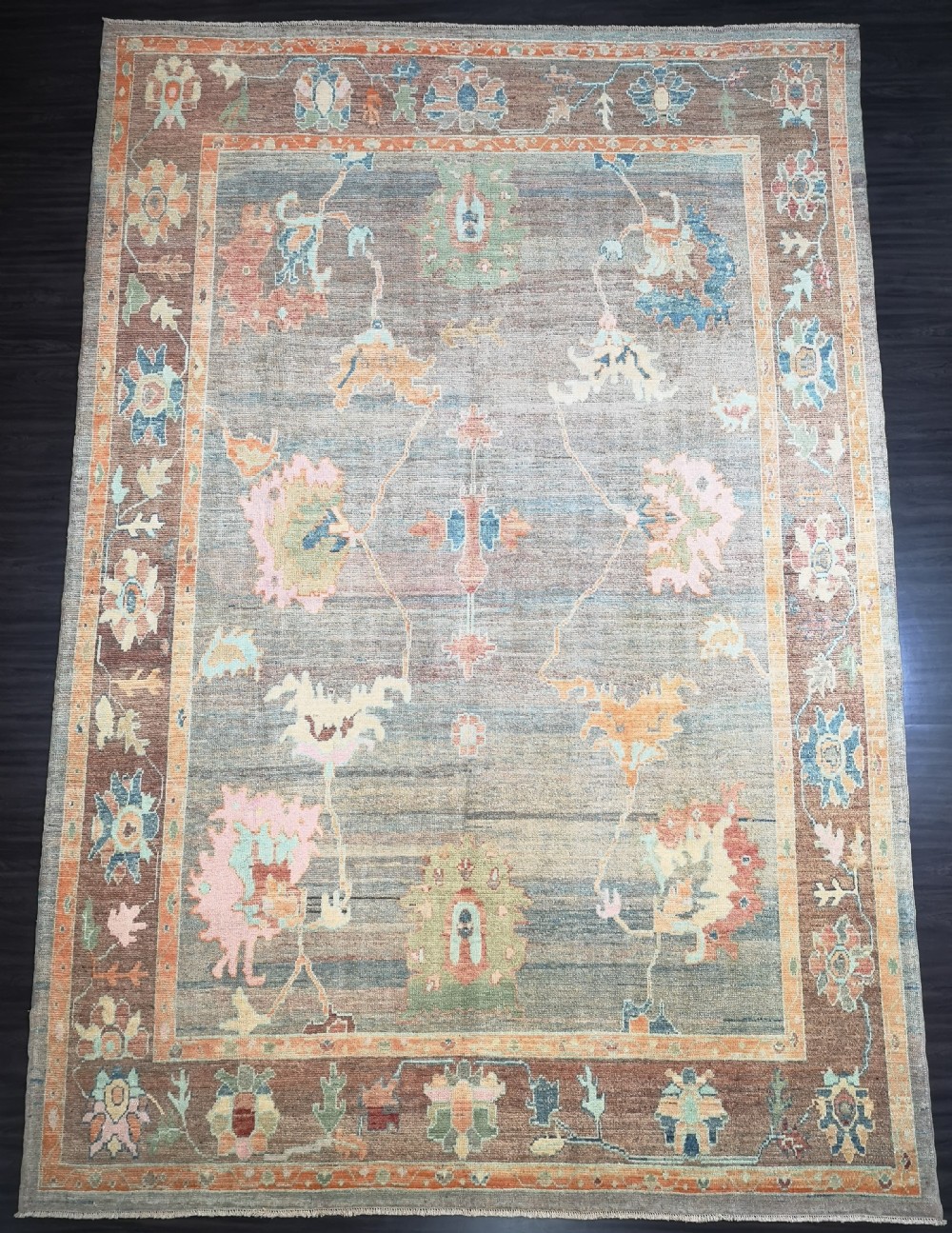 turkish oushak village carpet hand knotted in traditional design 440 x 302cm