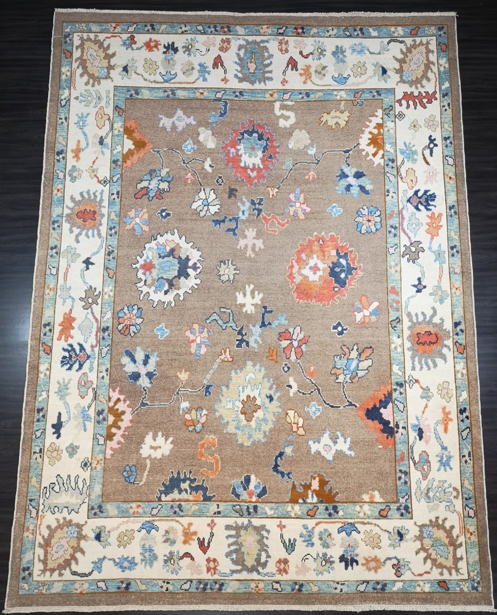 turkish oushak village carpet hand knotted in traditional design 372 x 271cm