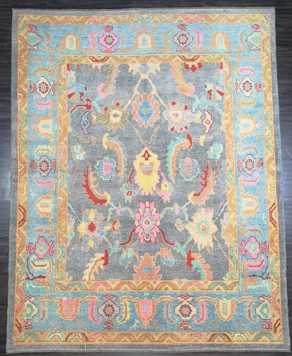 turkish oushak village carpet hand knotted in traditional design 315 x 250cm