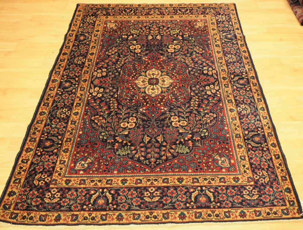 antique tabriz rug of classic floral design circa 1920