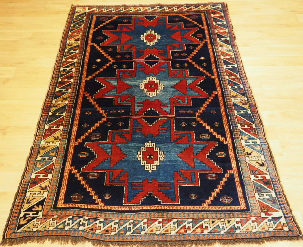 antique caucasian derbent rug with superb colour circa 1900