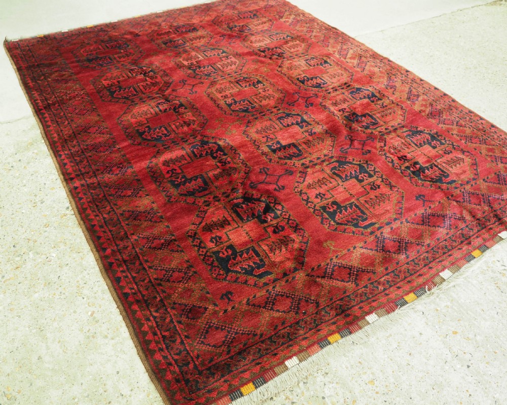 antique afghan ersari village carpet outstanding example circa 1900