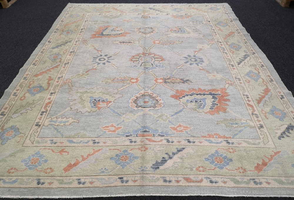 turkish oushak village carpet hand knotted in traditional design 328 x 266cm