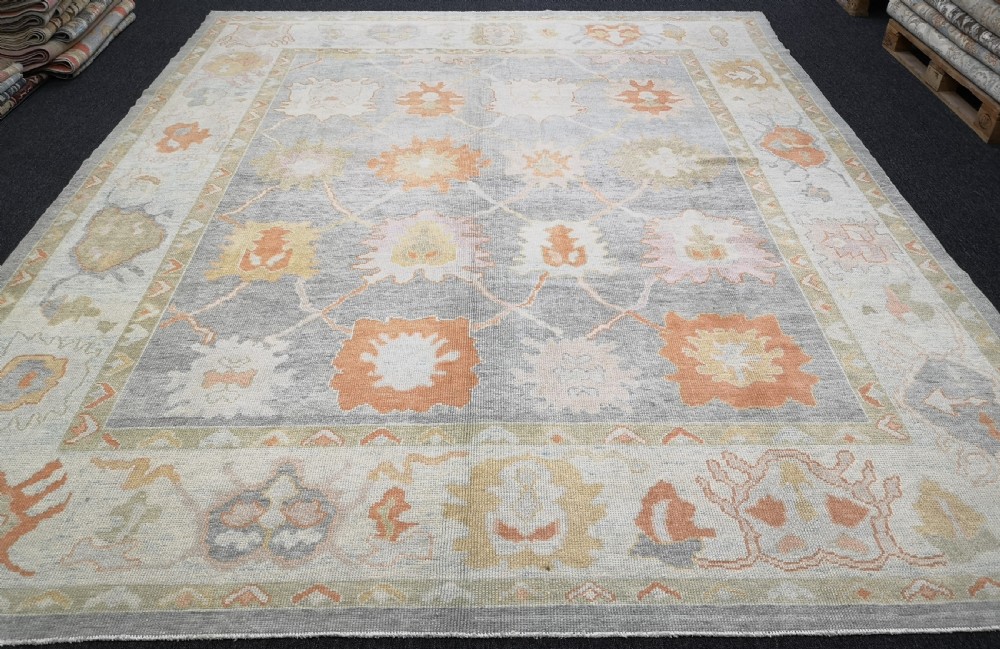 turkish oushak village carpet hand knotted in traditional design 401 x 320cm