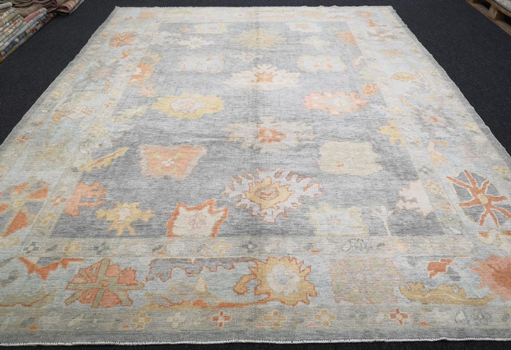 turkish oushak village carpet hand knotted in traditional design 371 x 290cm
