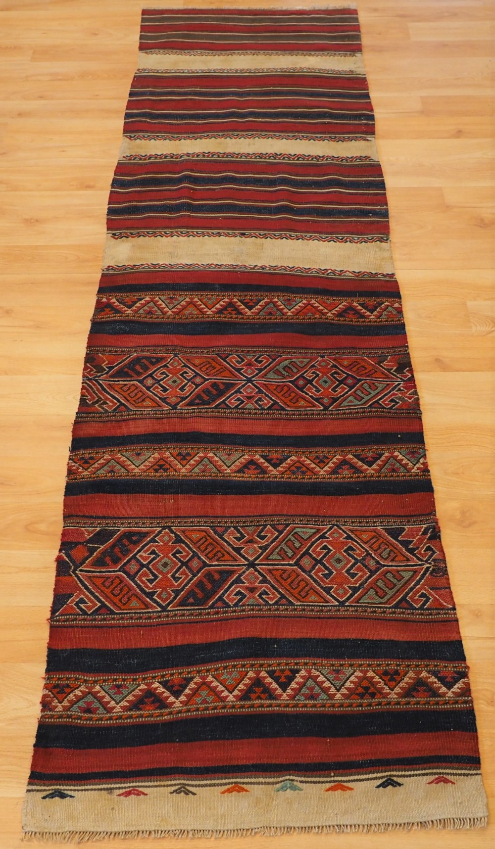 antique turkish marash region grain bag kilim runner circa 190020