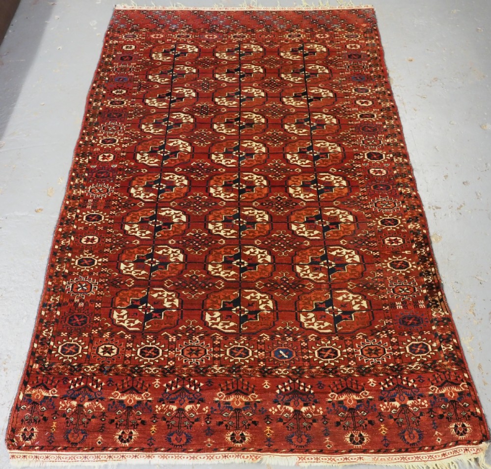 antique tekke turkmen 'dip khali' rug superb soft wool 2nd half 19th century