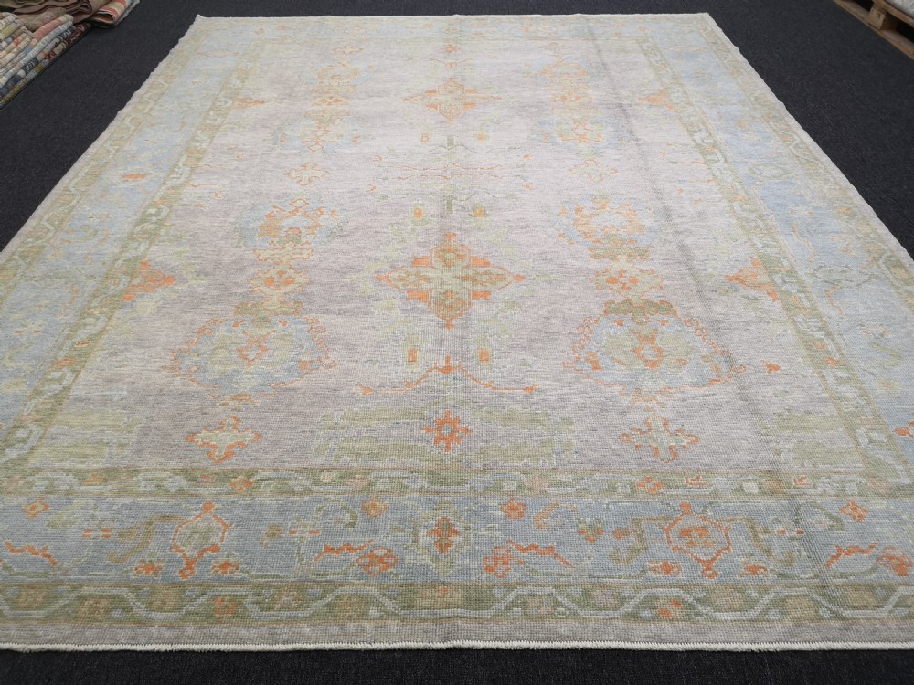 turkish oushak village carpet hand knotted in traditional design 370 x 292cm