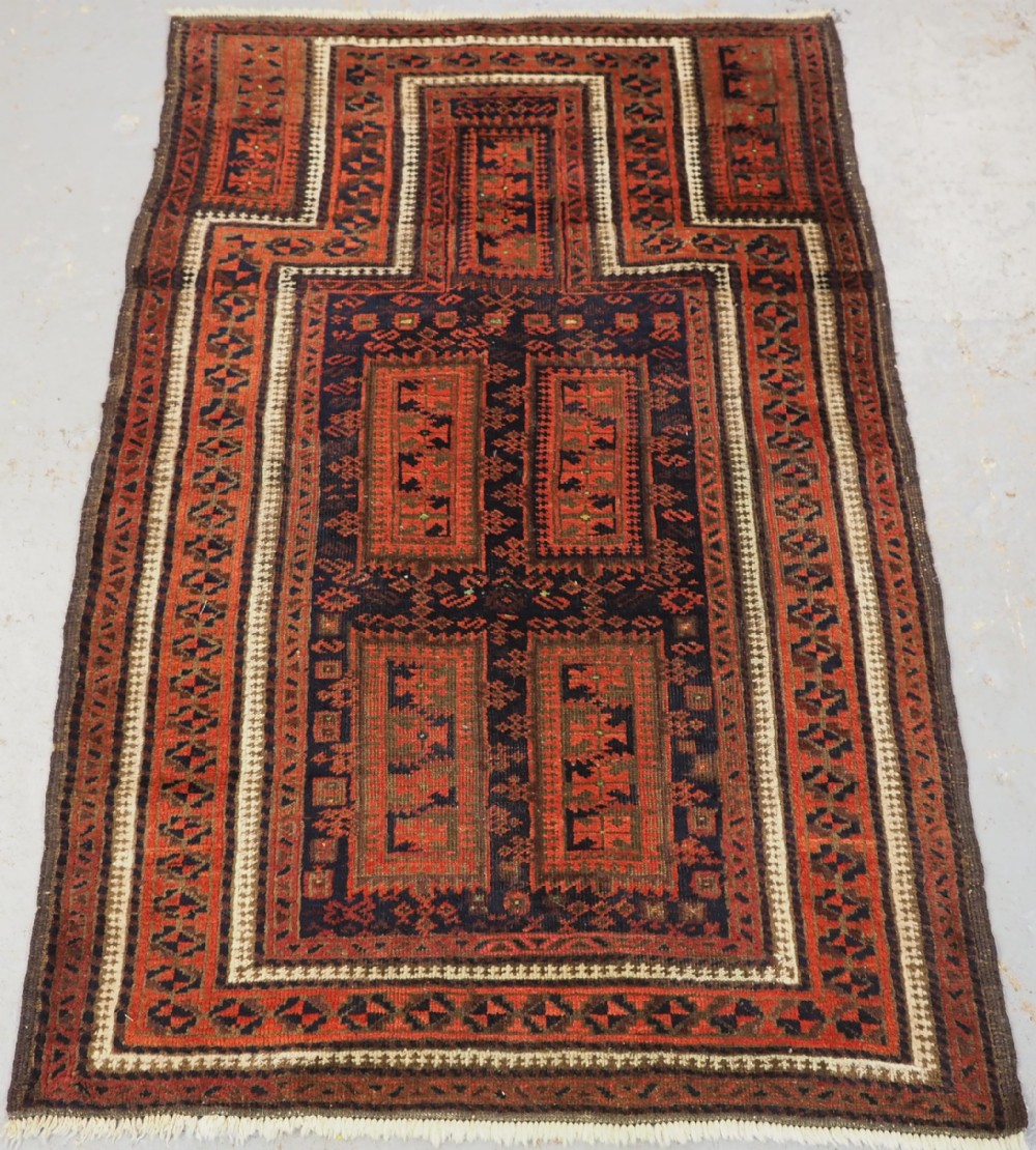 antique yaqoubkhani timuri prayer rug of scarce design circa 1900