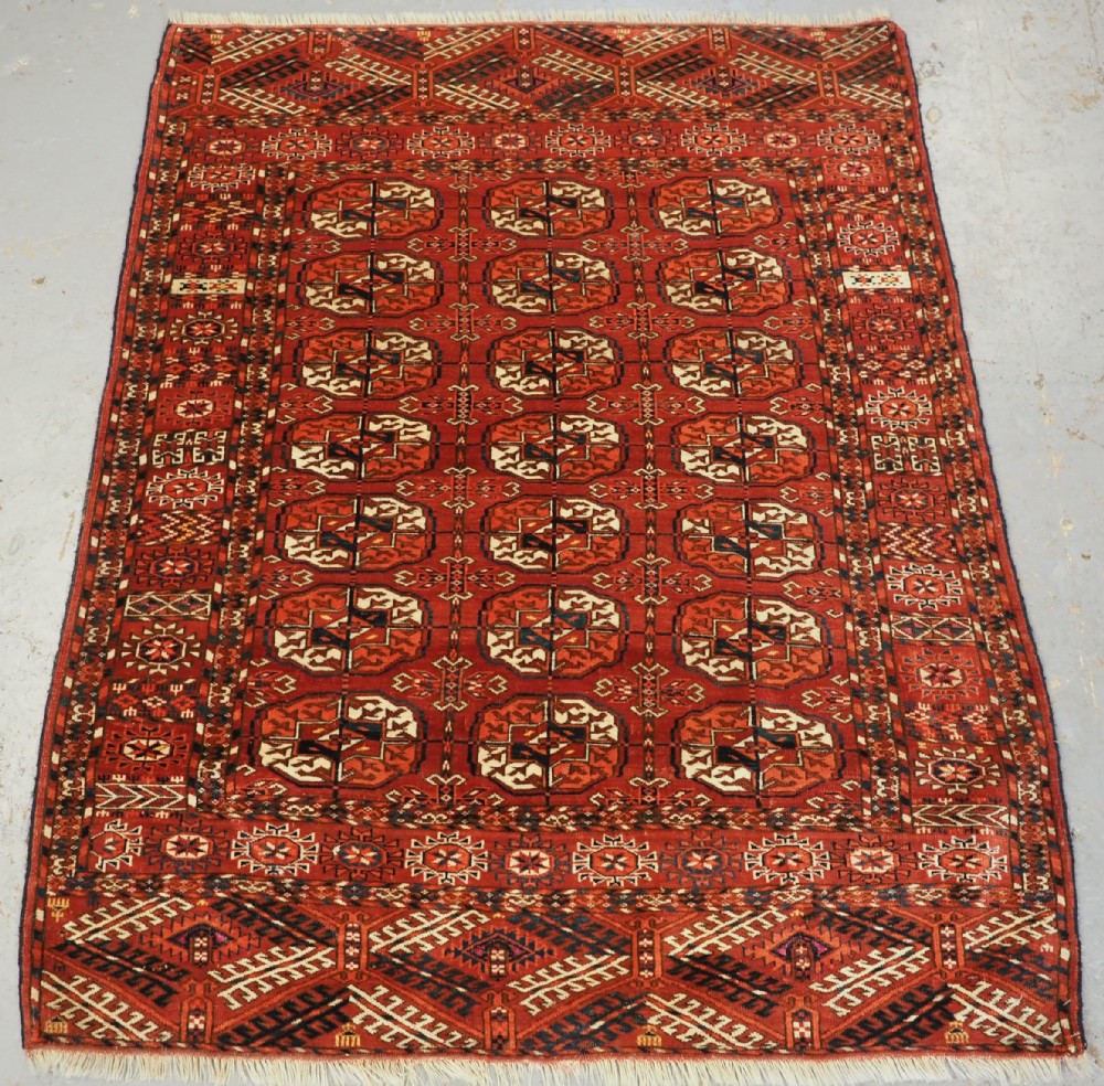 antique tekke turkmen 'wedding' dowry rug with silk highlights circa 1900