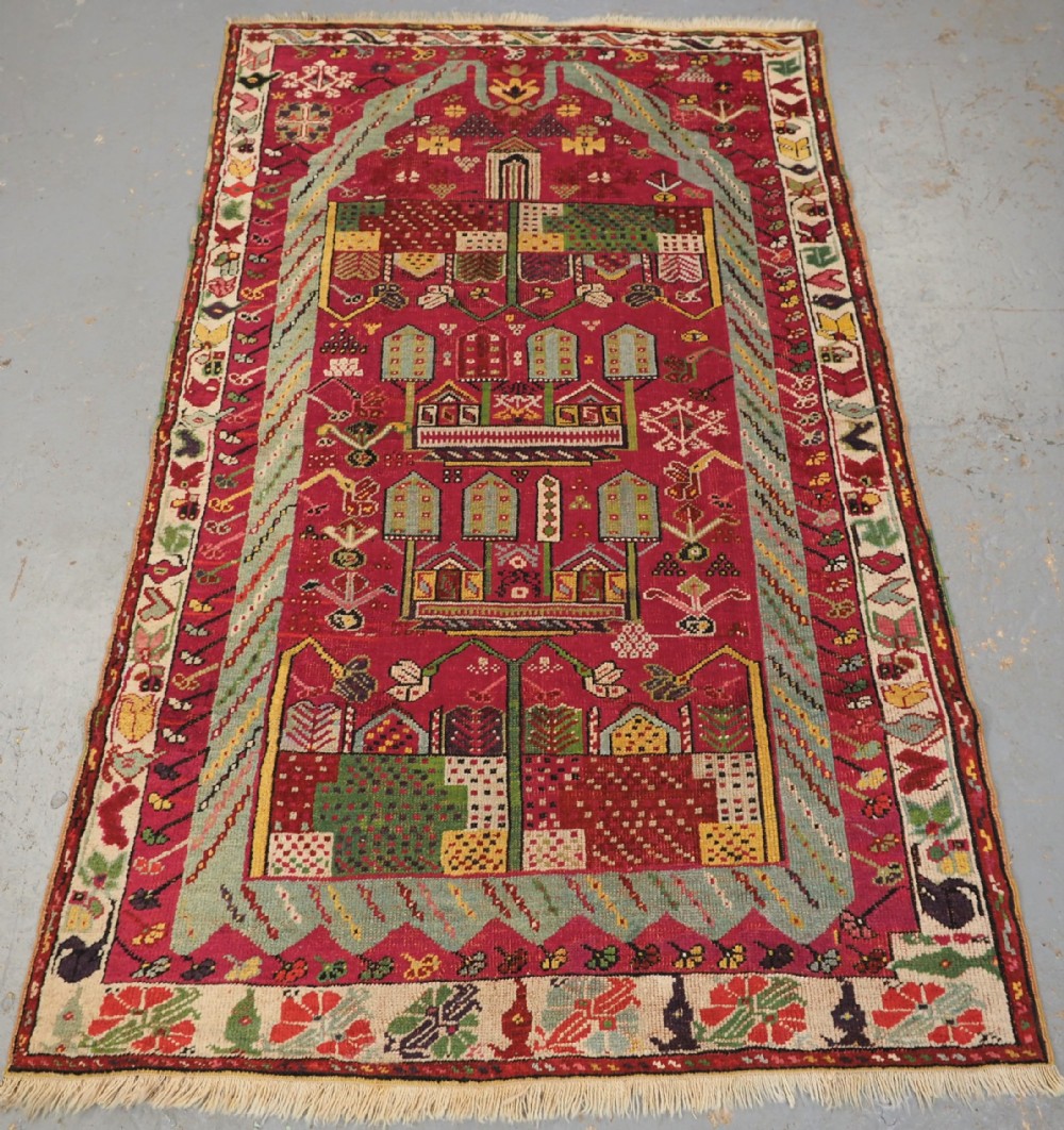 antique turkish kirsehir village prayer rug 2nd half 19th century