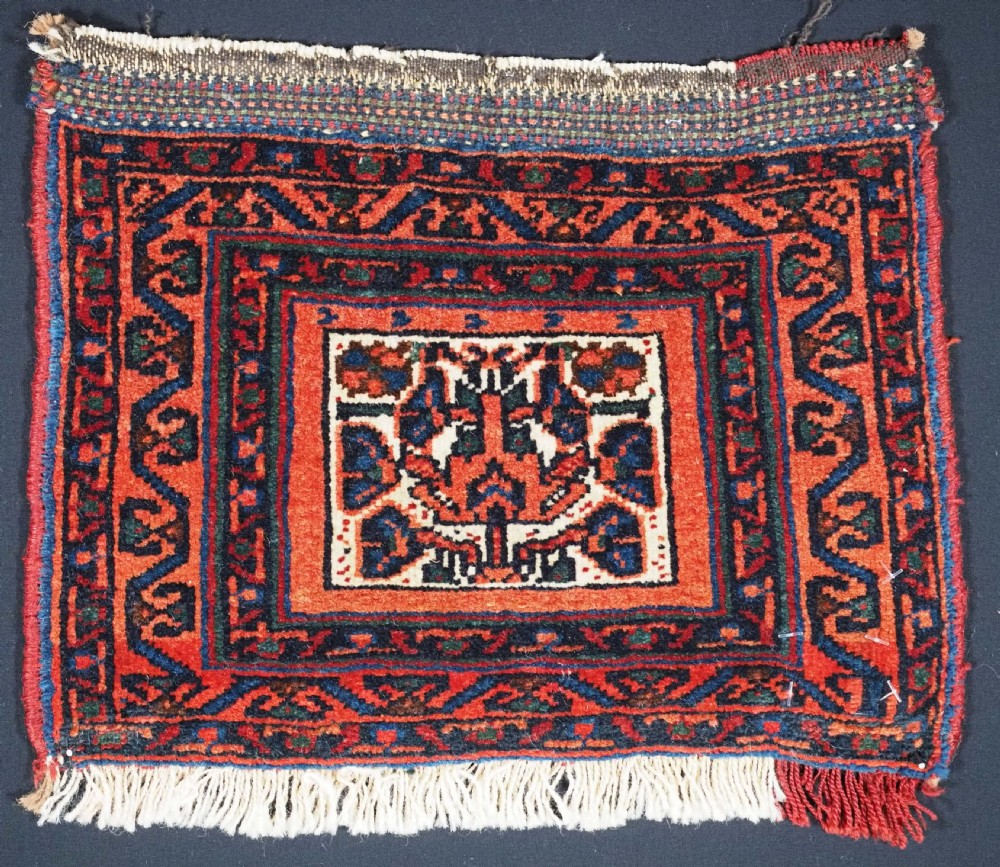 antique tribal afshar chanteh bag face small size circa 1900