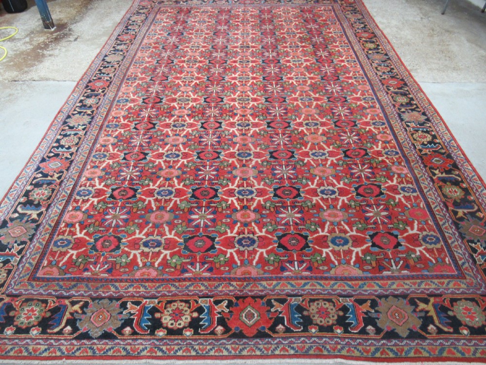 antique mahal carpet large size with all over mina khani design circa 1900