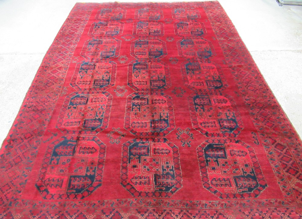 antique afghan ersari turkmen village carpet excellent condition circa 190020