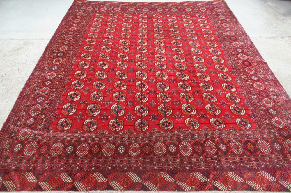 antique turkmen carpet of russian export quality circa 190020