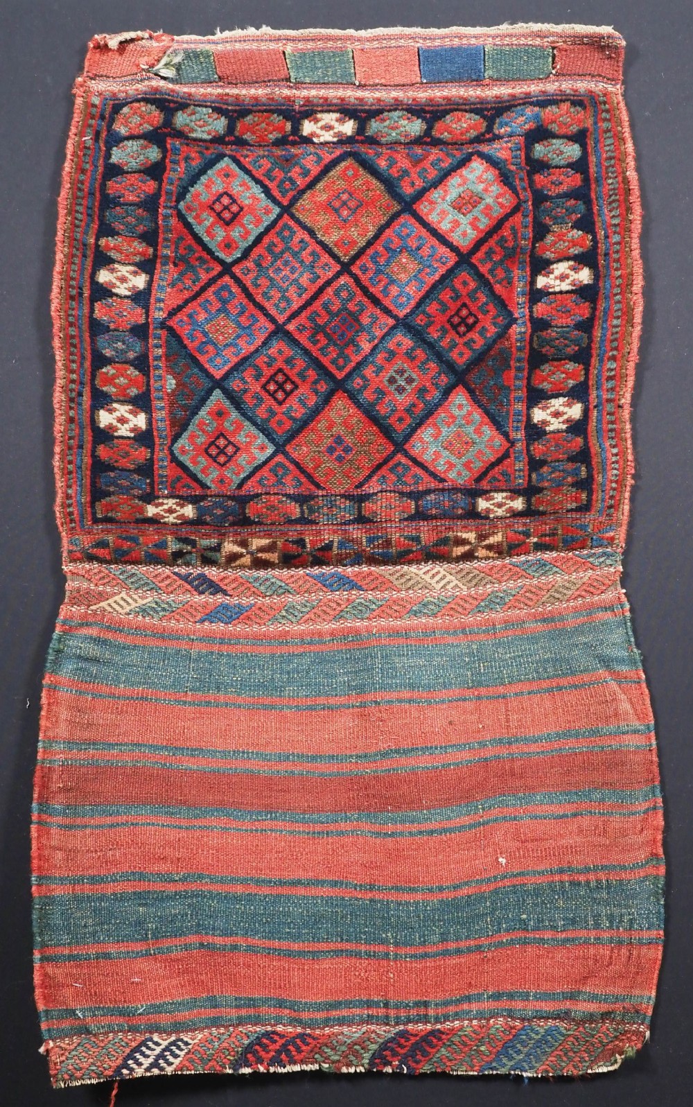antique jaf kurd bag with plain weave back circa 1880