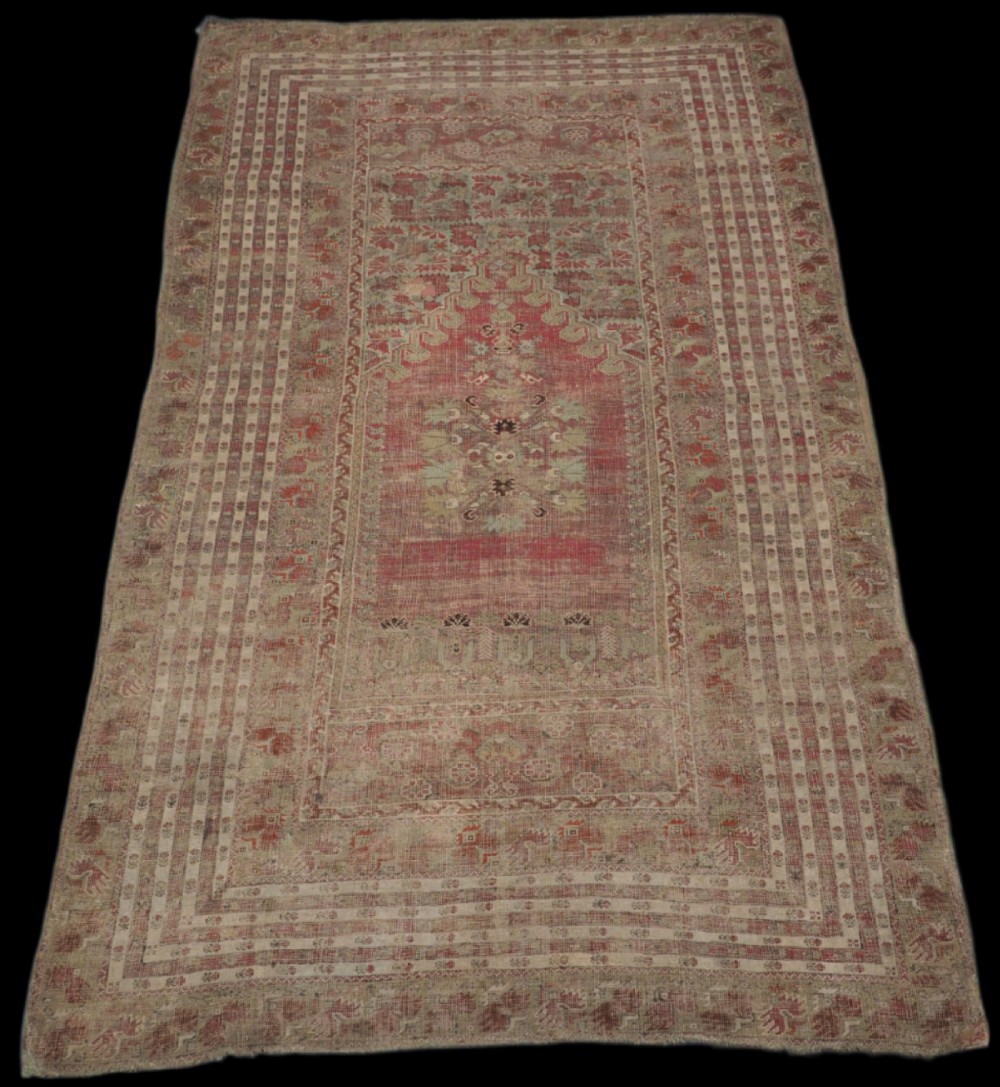 antique turkish ghiordes prayer rug of large size pre 1800