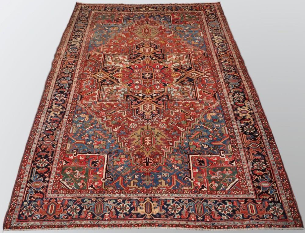 antique heriz carpet with outstanding colour circa 1900