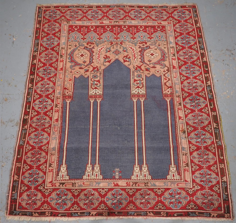antique 'transylvanian' column prayer rug probably by tuduc circa 1920