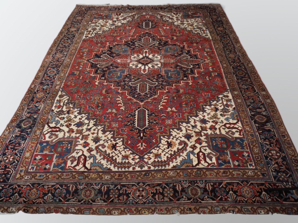 antique heriz carpet traditional hard wearing furnishing carpet circa 1920