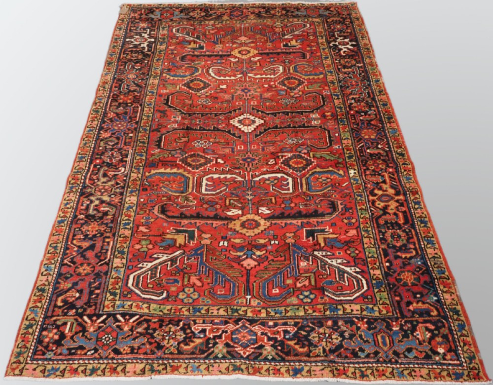 antique heriz carpet with all over design small room size circa 1910