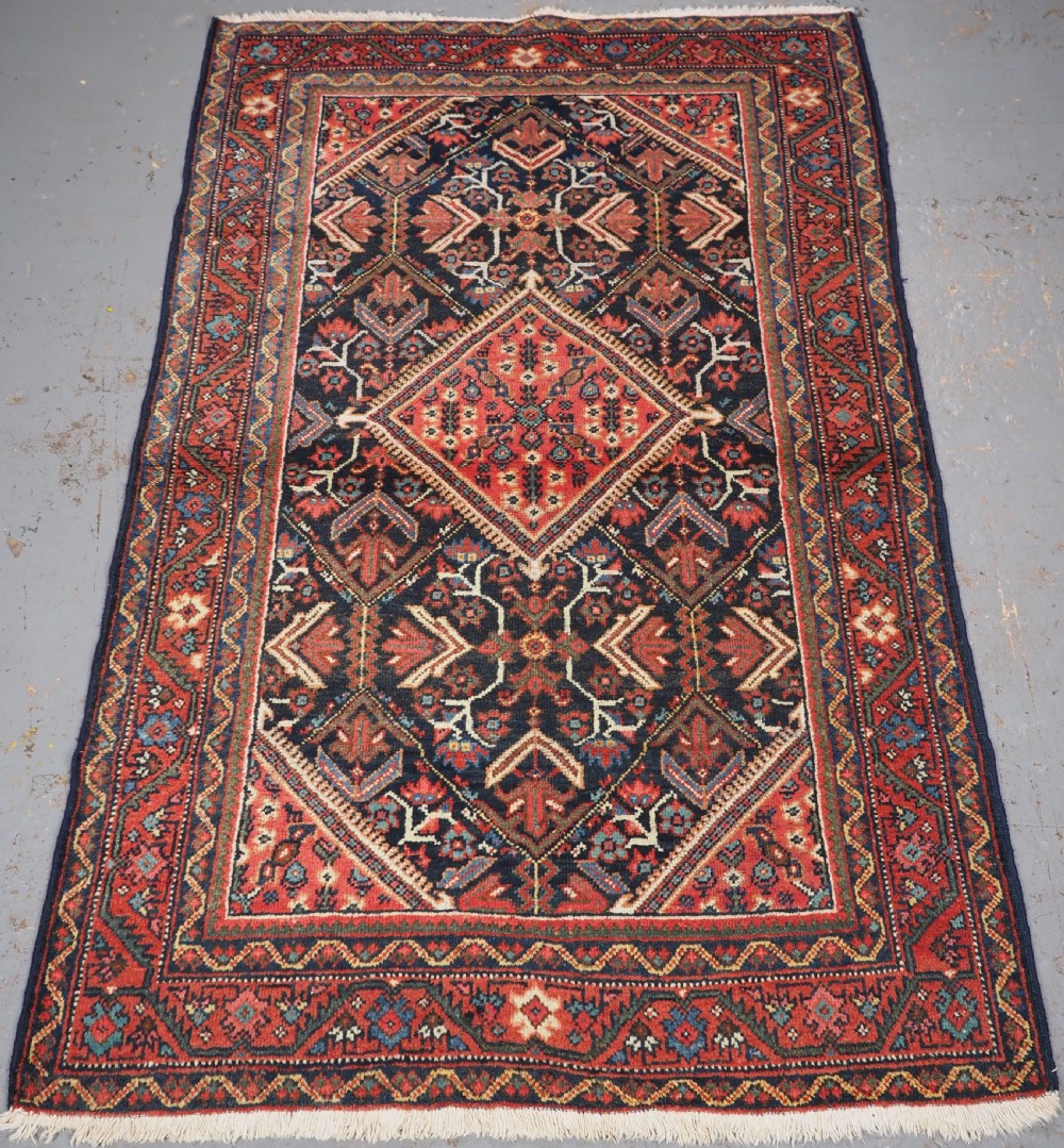 antique mahal rug with small medallion floral design circa 1920