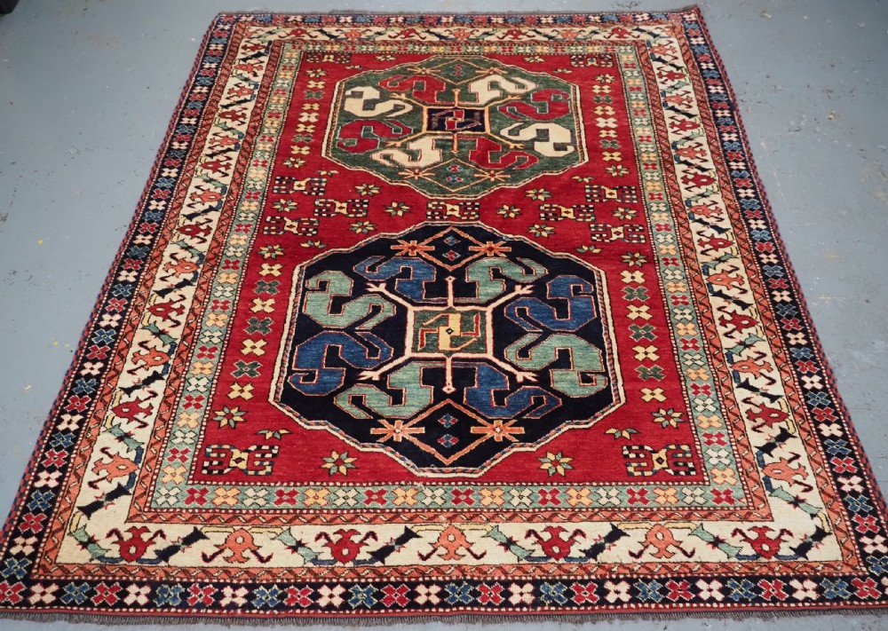 hand knotted afghan cloud band kazak design rug about 10 years old