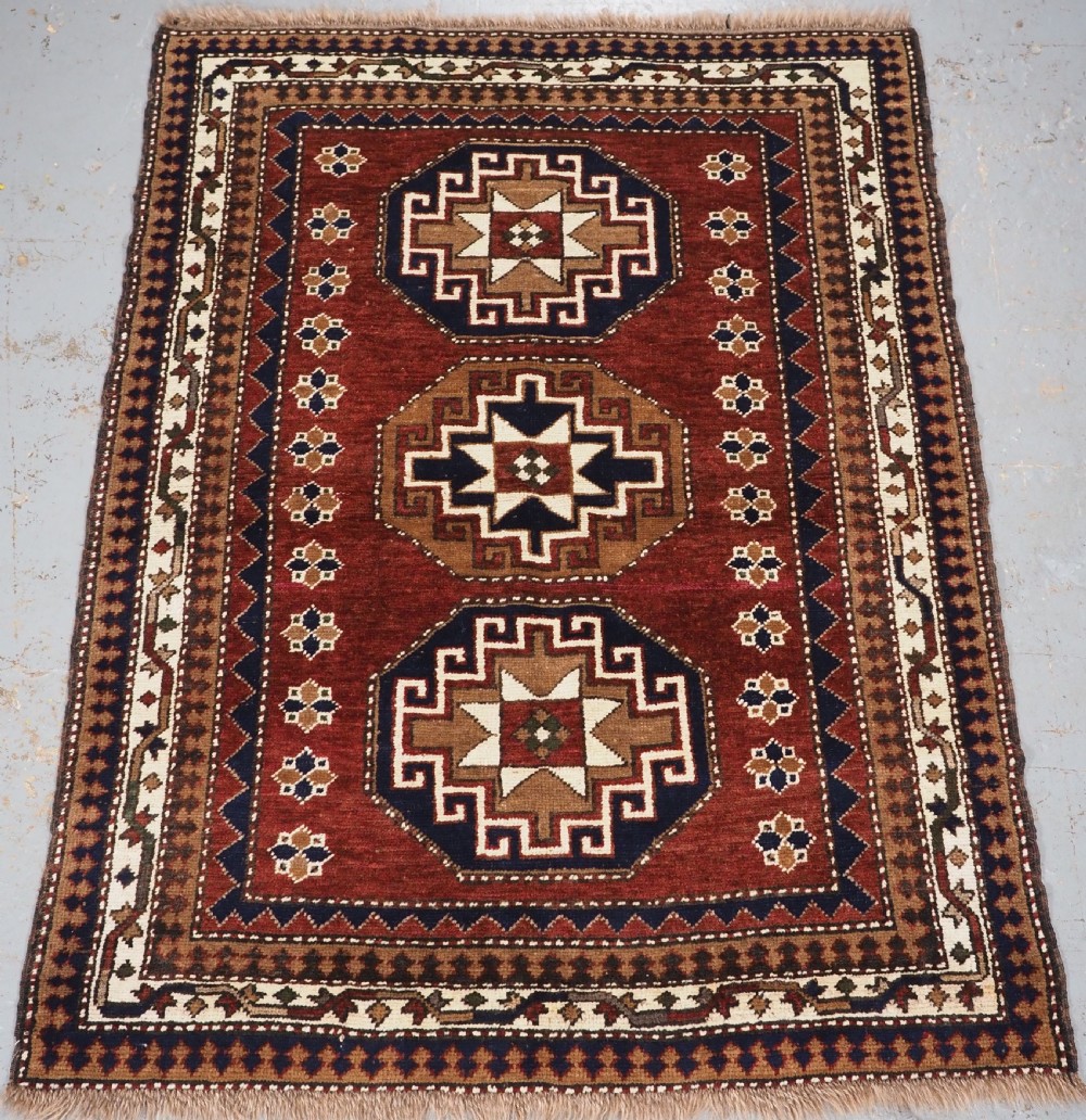 old turkish kazak rug kars region octagon medallion design circa 192030