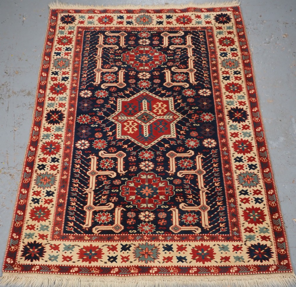 old turkish rug with caucasian kuba afshan design about 40 years old