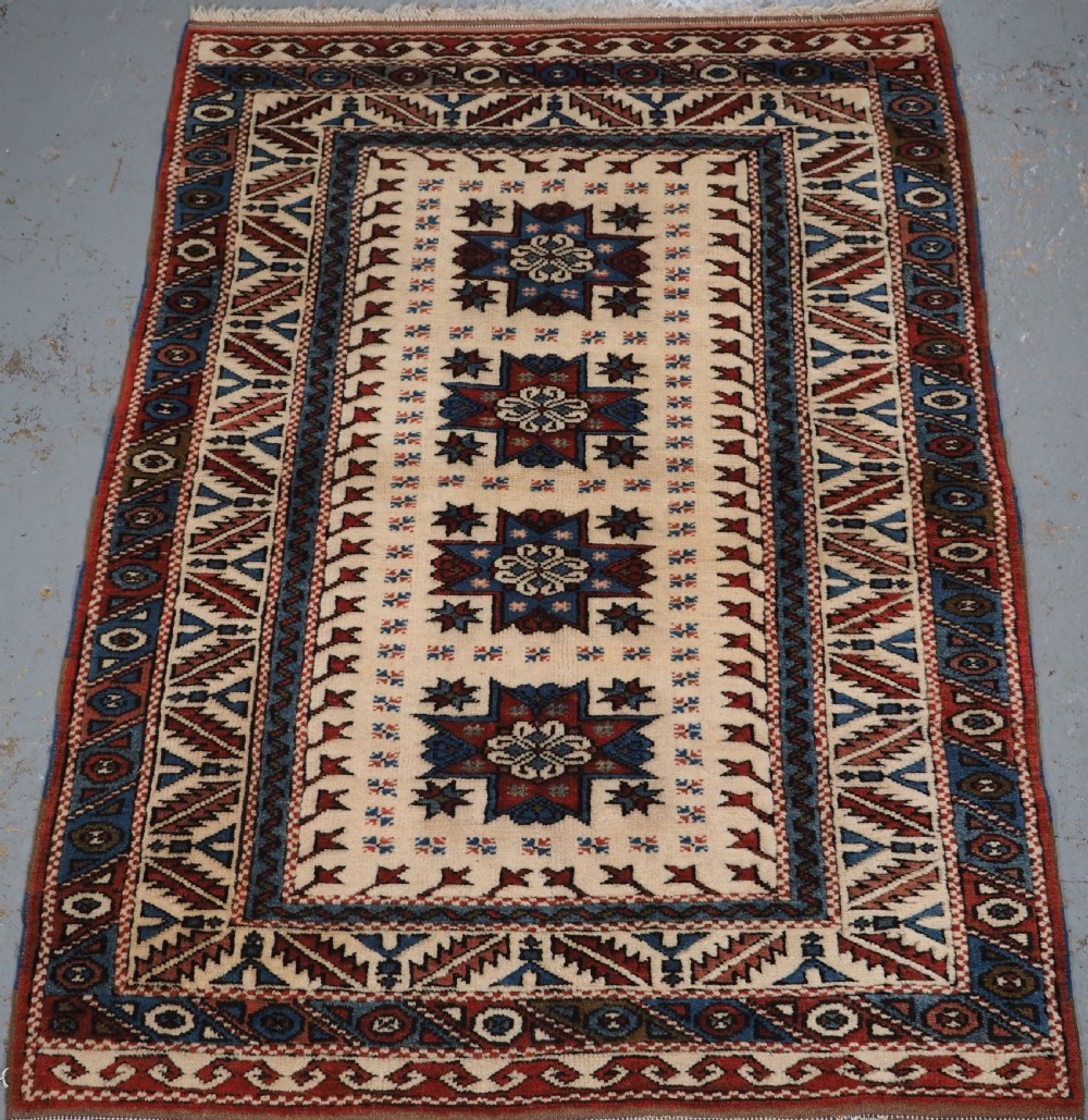 turkish bergama village rug of traditional design about 40 years old